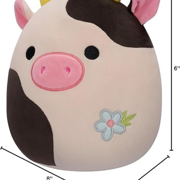 Squishmallows Original 8-Inch Connor Cow with Blue Flower Embroidery - NWT - Picture 2 of 4